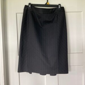 Express Pinstriped Pencil Skirt with Rear Flared Hem Y2K